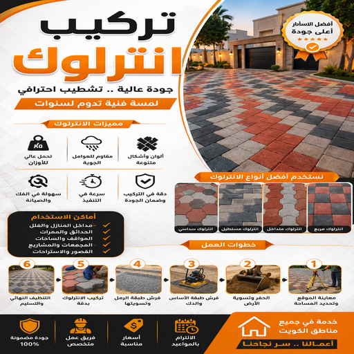 كربستون - تركيب بلاط متداخل - معلم افغاني📞97268586 - بلاط متداخل - مقاول بلاط - معلم بلاط - بلاط موزاييك - تركيب بلاط - تركيب كربستون - بلاط انترلوك - ارضيات انترلوك